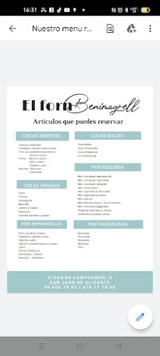 Opinii despre EL FORN BENIMAGRELL Pan y Café în Sant Joan d'Alacant - Gastronomía y hostelería