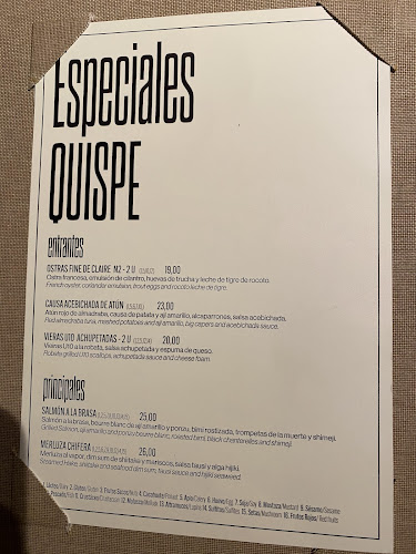 Quispe - Gastronomía y hostelería