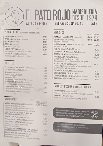 Reviews of Marisquería El Pato Rojo desde 1974 in Jaén - Gastronomía y hostelería