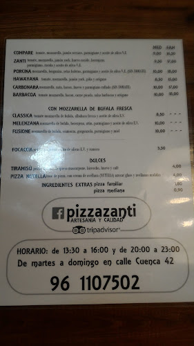 Pizza Zanti Phone number