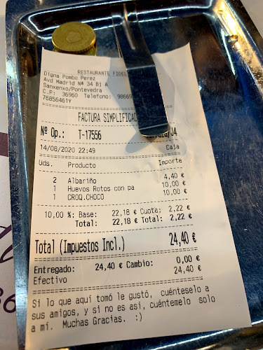 Restaurante Fidel en Sanxenxo