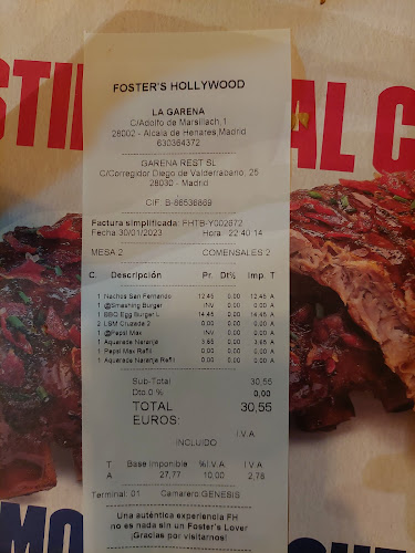 Foster's Hollywood - Gastronomía y hostelería