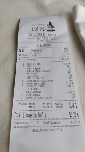 Opinii despre Restaurante Las Lomas Abrasador în Güejar Sierra - Gastronomía y hostelería