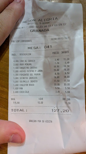 Mesón Alegría Phone number