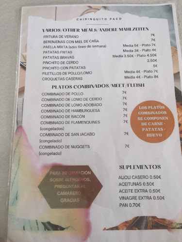 Opinii despre Chiringuito Paco în El Morche - Gastronomía y hostelería
