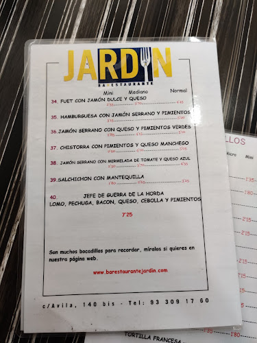 Restaurante Jardin - Gastronomía y hostelería