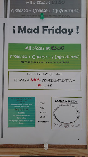 RESTAURANTE PIZZERÍA ARROCERÍA PLAZA - Gastronomía y hostelería