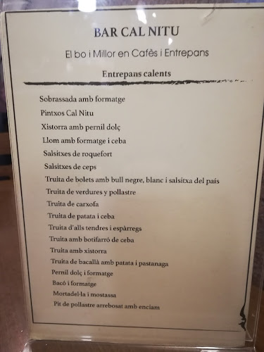 Opinii despre Bar Cal Nitu în Sant Vicenç dels Horts - Gastronomía y hostelería