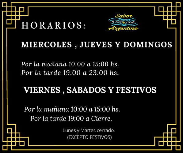 Restaurante Sabor Argentino Phone number