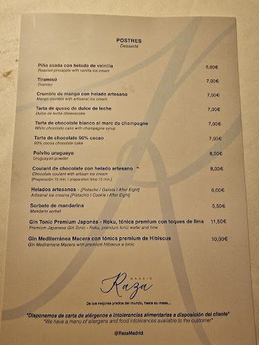 Raza Madrid Barquillo Phone number