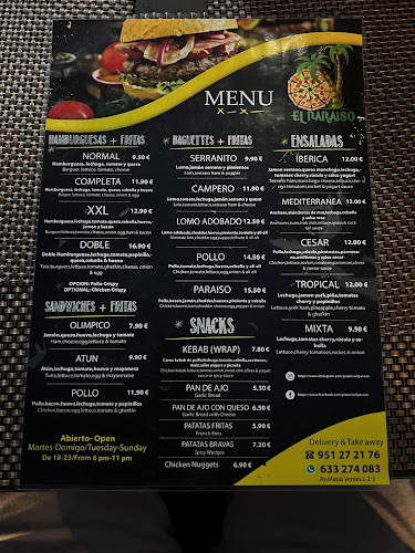 Pizzería El paraíso - Atalaya Isdabe