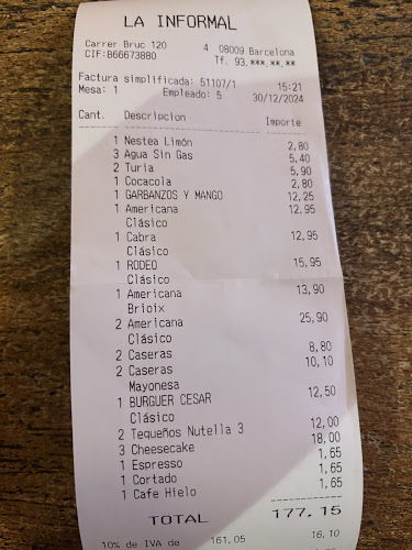 Hamburguesería La informal - Gastronomía y hostelería