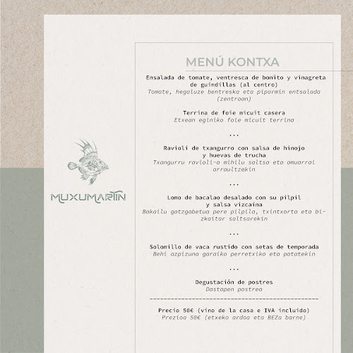 Reviews of Restaurante Muxumartin in Donostia-San Sebastian - Gastronomía y hostelería
