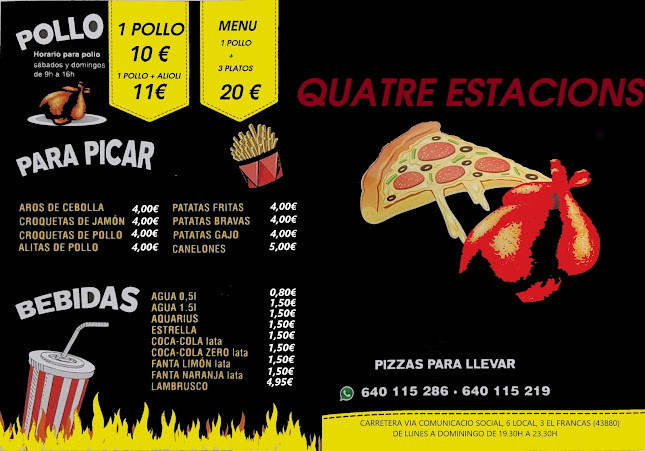 POLLOS AL AST Y PIZZERIA. QUATRE ESTACIONS - Gastronomía y hostelería