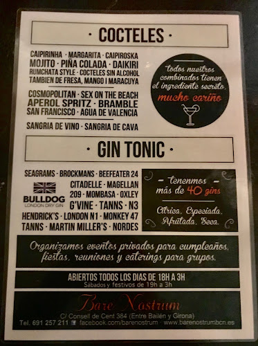 Bare Nostrum Bar Coctelería Gintoniquería - Barcelona