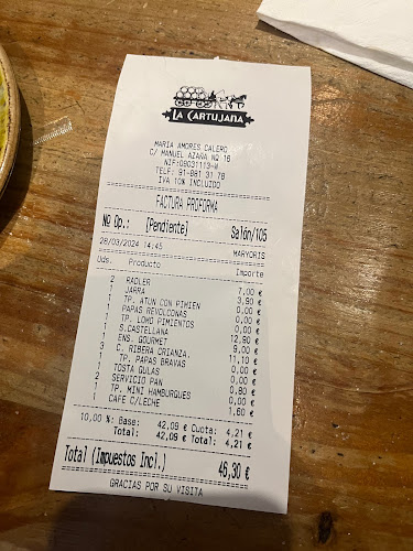 Comments and reviews of La Cartujana